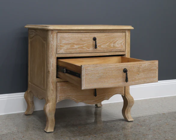 Mt Eden Bedside Table WHITE OAK