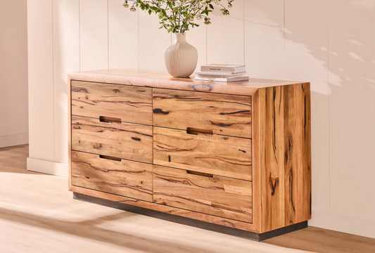 Kimberley Marri Timber 6 Drawer Dressing Table