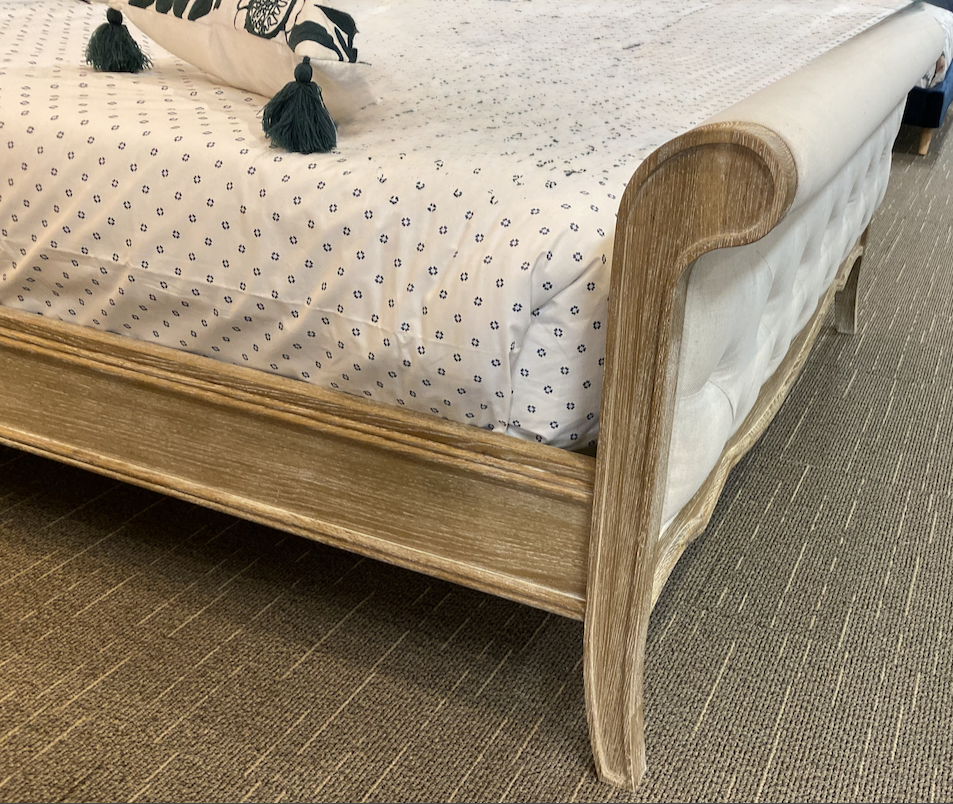 FLEUR King European White Oak & Upholstered Bed HMF