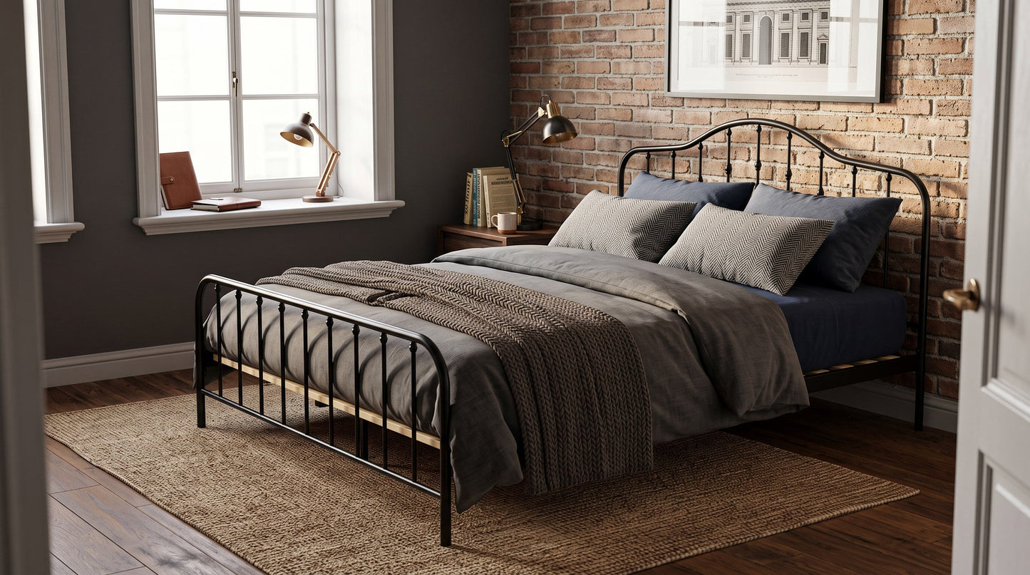 Shandwick Queen Bed - Black Metal