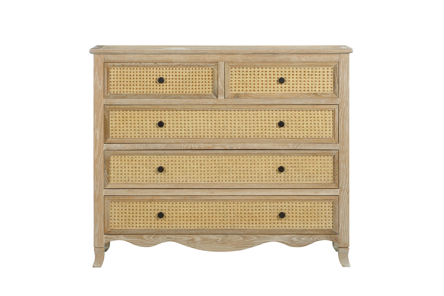 SIERRA Rattan Tallboy European Oak and Rattan Finish