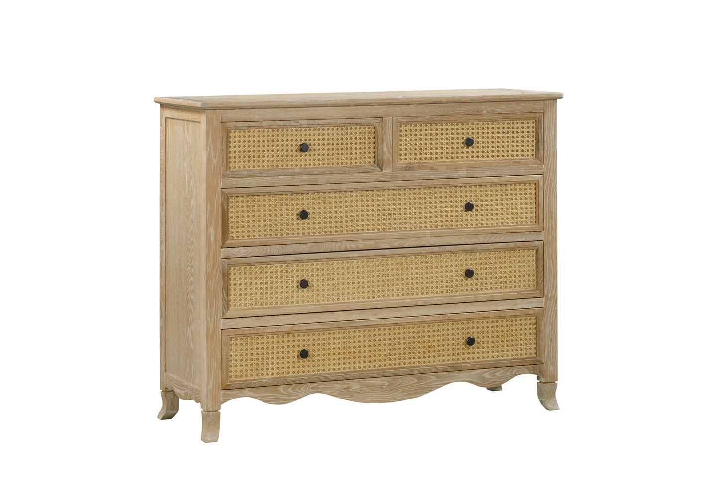 SIERRA Rattan Tallboy European Oak and Rattan Finish