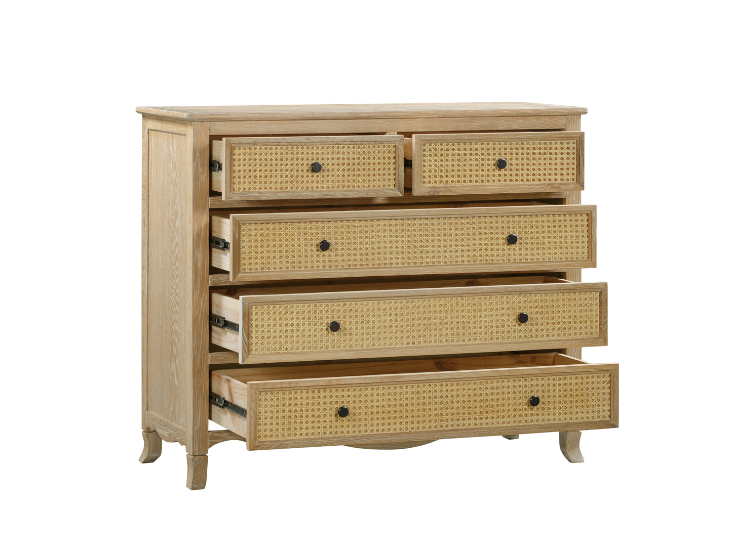 SIERRA Rattan Tallboy European Oak and Rattan Finish
