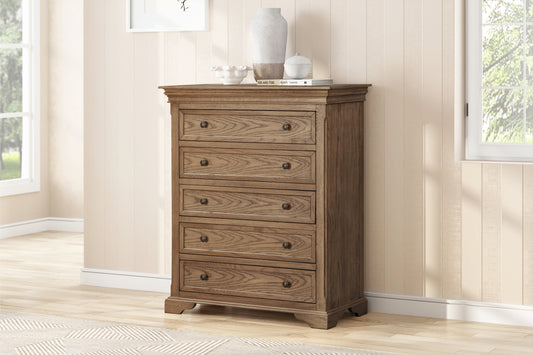Dorset Oak Tallboy 5 Drawers