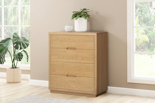 Melody Oak 4 Drawer Tallboy
