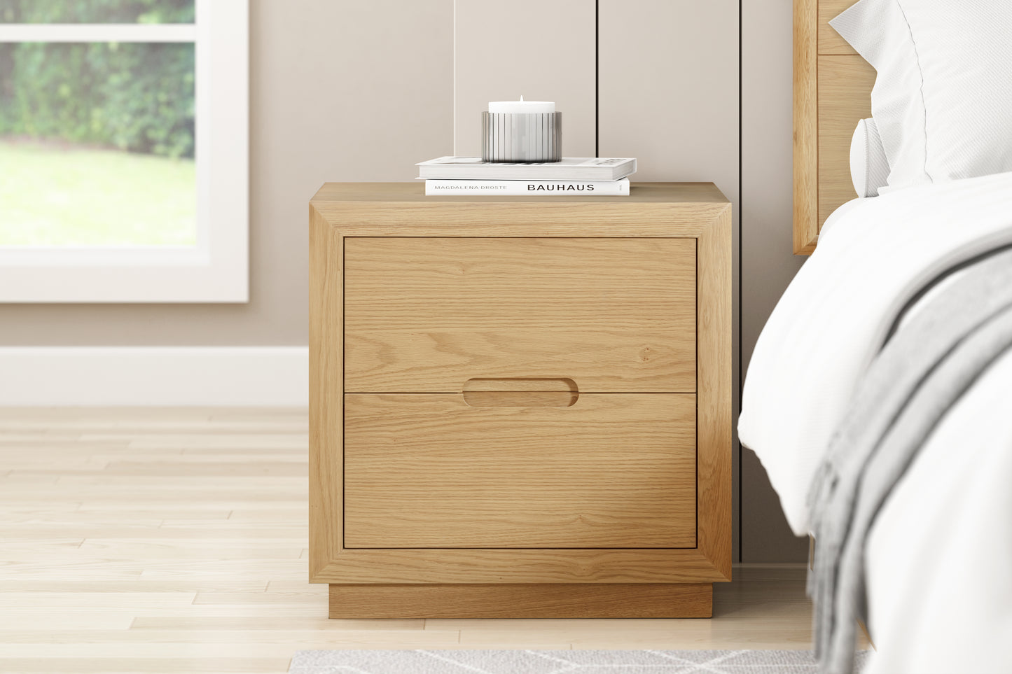 Melody Oak 2 Drawer Bedside Table