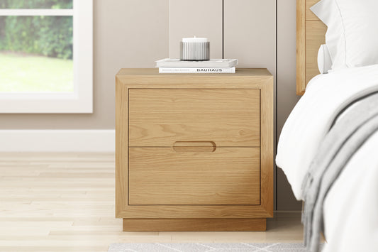 Melody Oak 2 Drawer Bedside Table