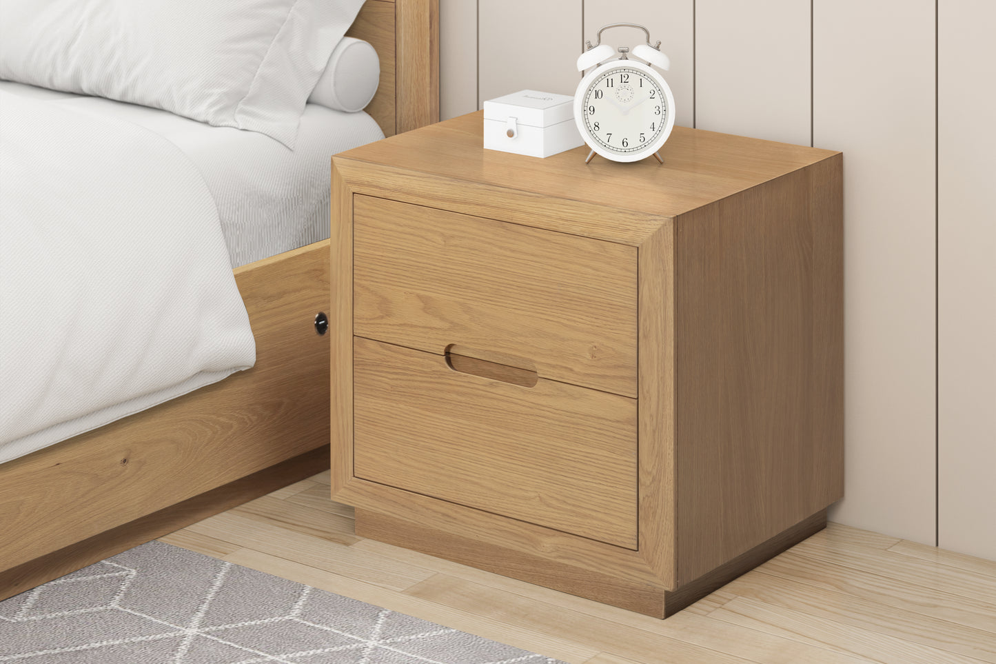 Melody Oak 2 Drawer Bedside Table