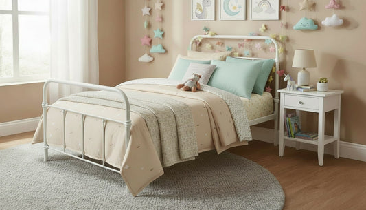 Wallace Single Bed - White Metal