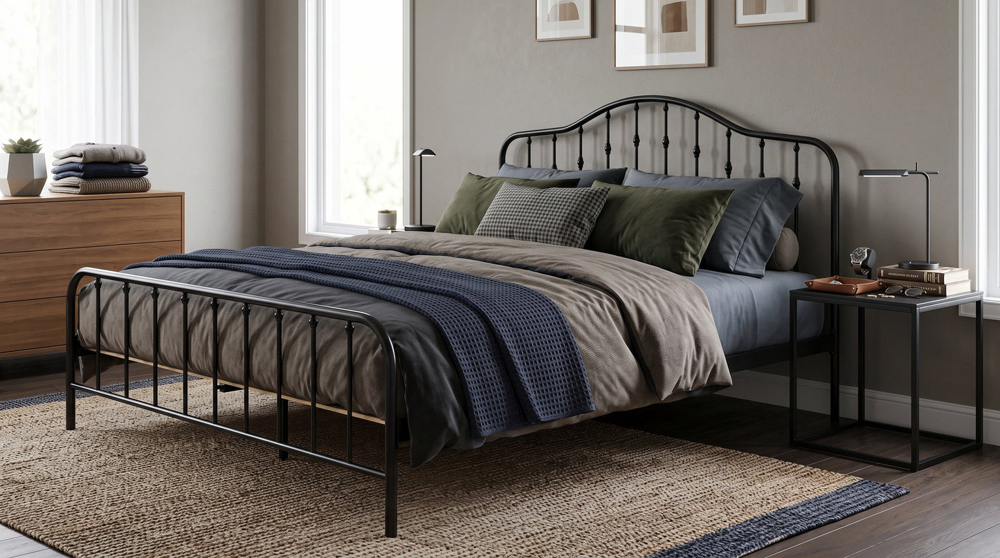 Shandwick Queen Bed - Black Metal