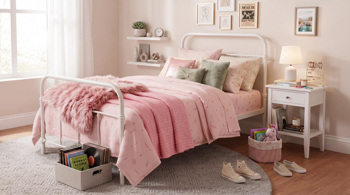 Wallace Single Bed - White Metal