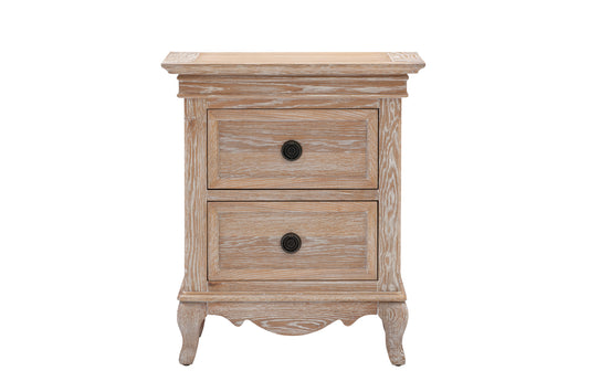 Fabian 2 Drawer Bedside Table European White Oak