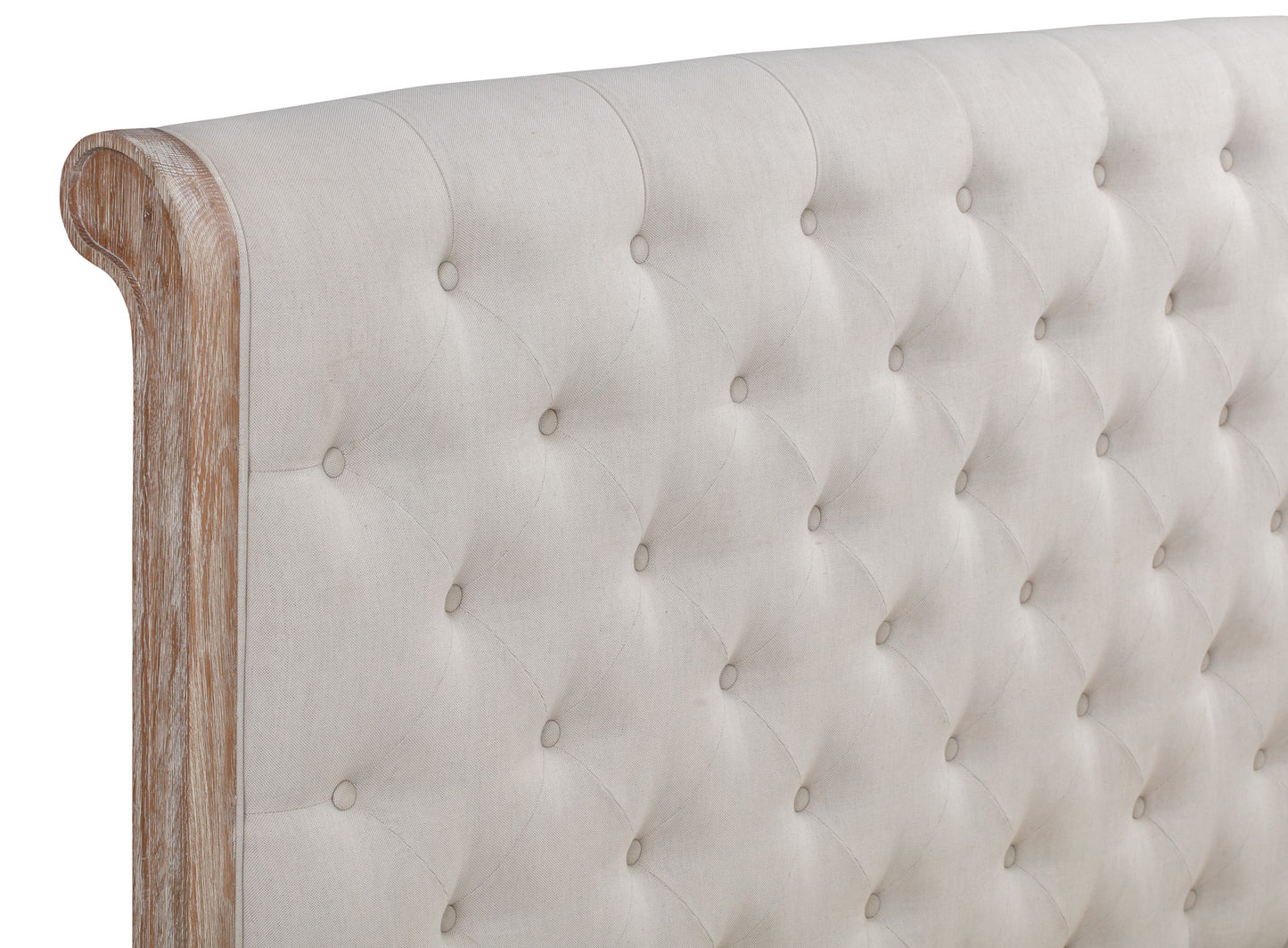 FLEUR King European White Oak & Upholstered Bed HMF