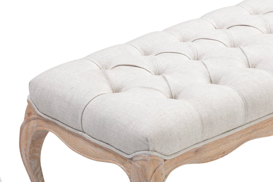Mt Eden Upholstered Bench WHITE OAK