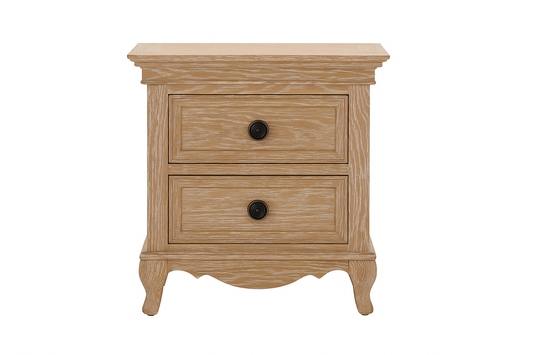 Fabian 2 Drawer Bedside Table European White Oak