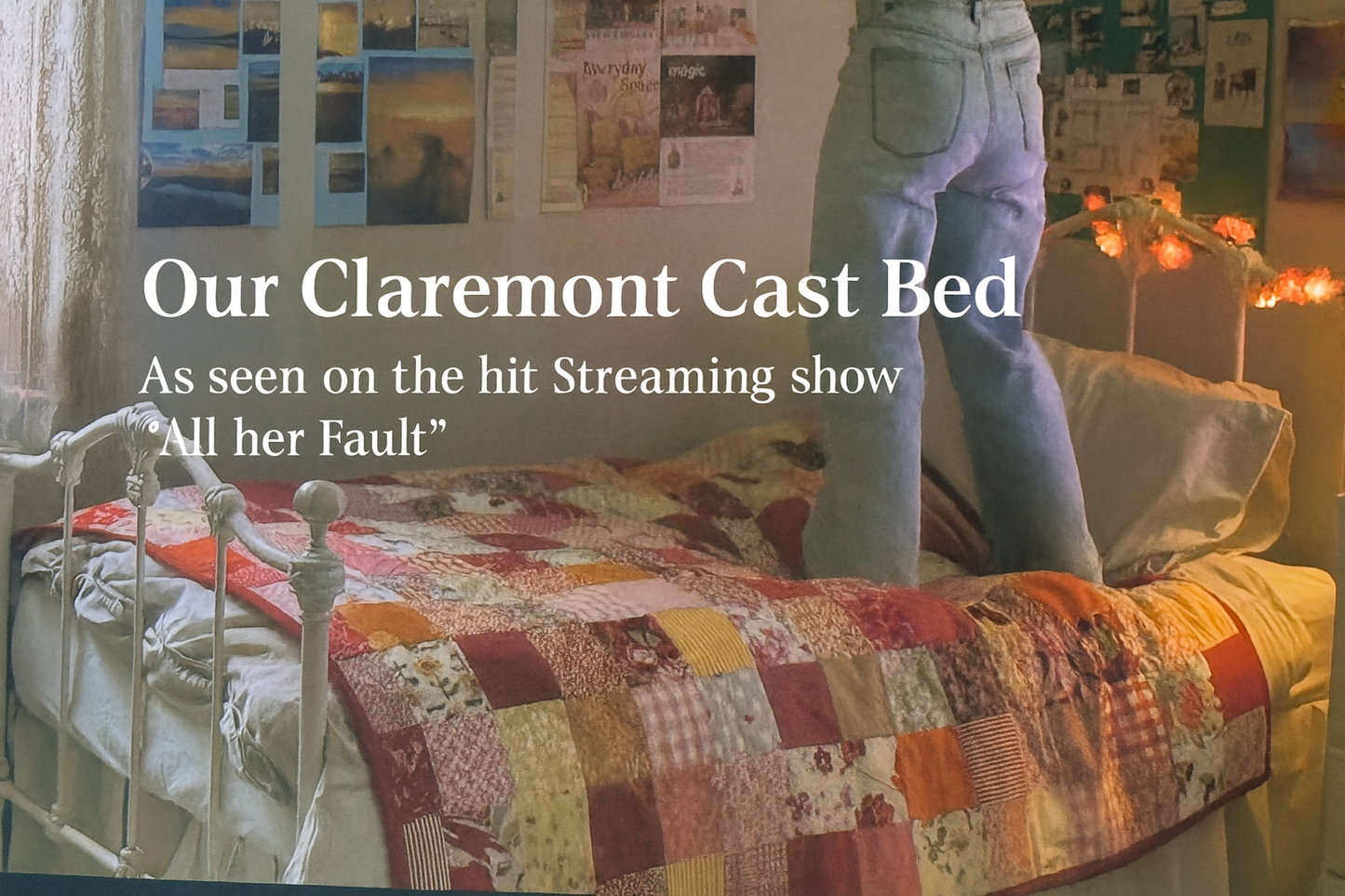 CLAREMONT King Single Size Cast and Wrought Iron Bed