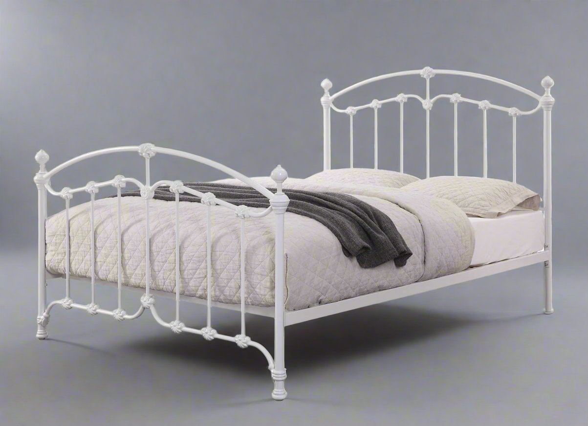 KATRINA WHITE Double Size Cast and Wrought Iron Bed