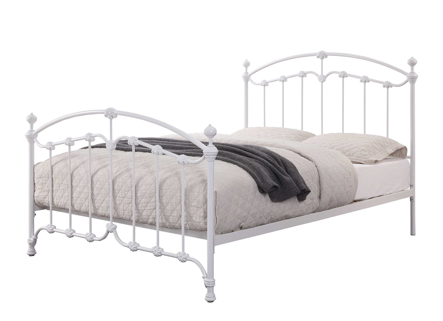 KATRINA WHITE KING Size Cast and Wrought Iron Bed