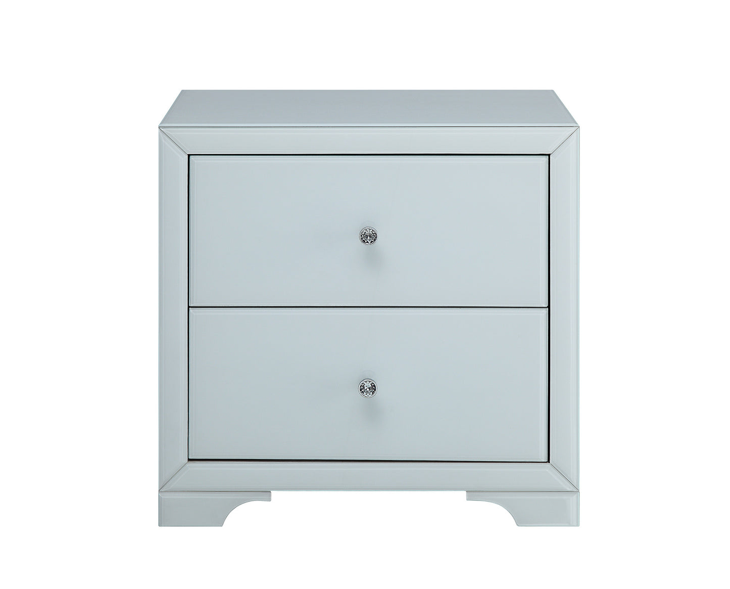 BOULEVARD White Glass Bedside Table