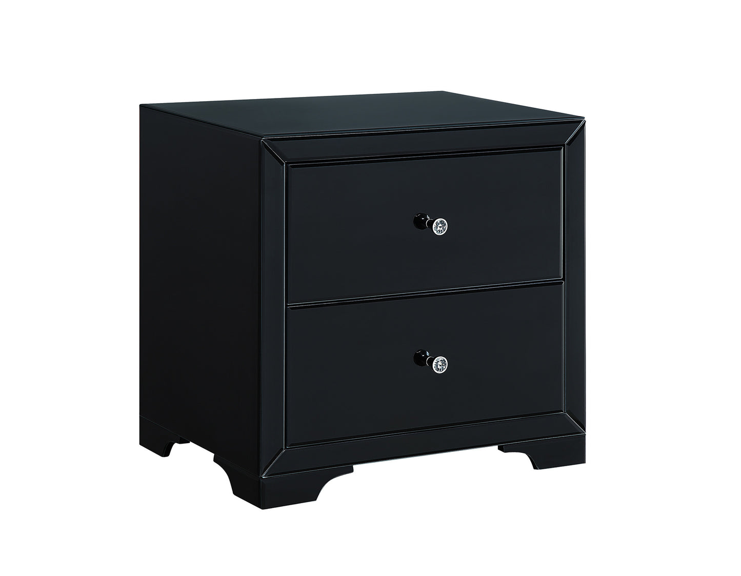 BOULEVARD Black Glass Bedside Table