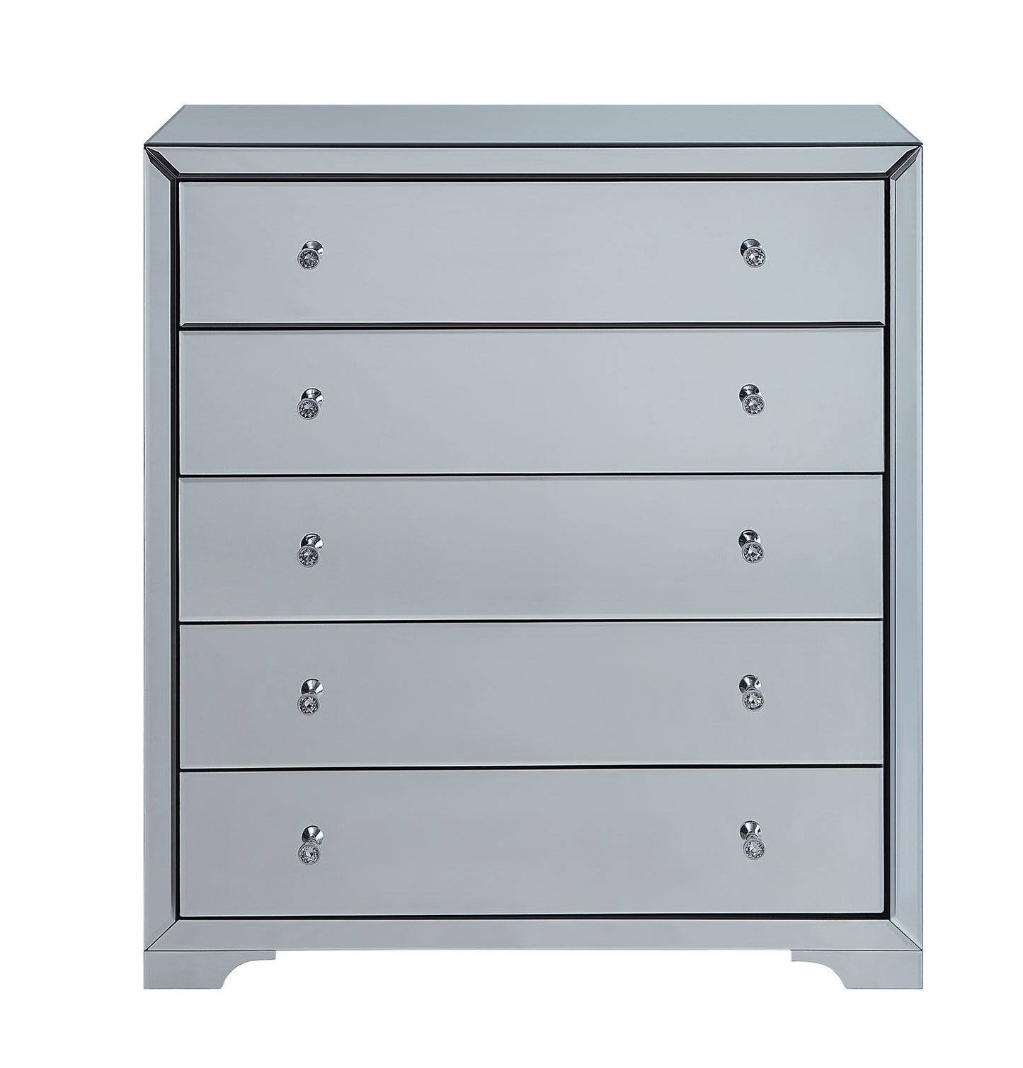 BOULEVARD Silver Mirror Tallboy 5 drawers