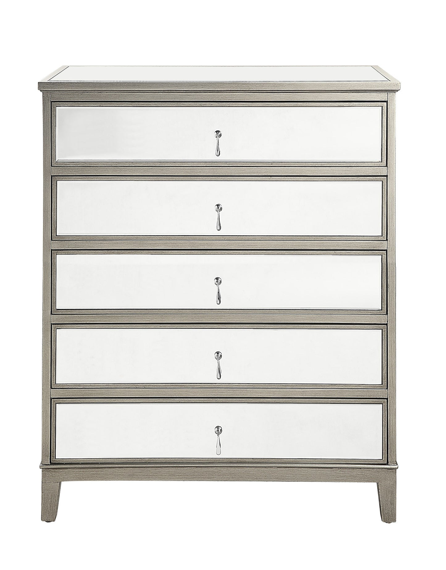 GATSBY Mirrored Tallboy Antique Brushed Silver