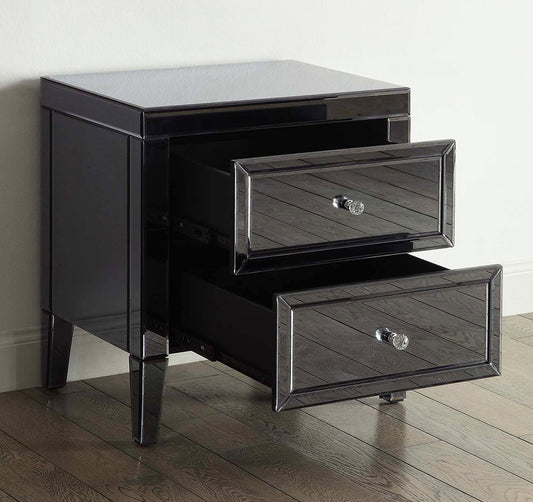 MAISON SMOKE Mirror 2 Drawer Bedside Table