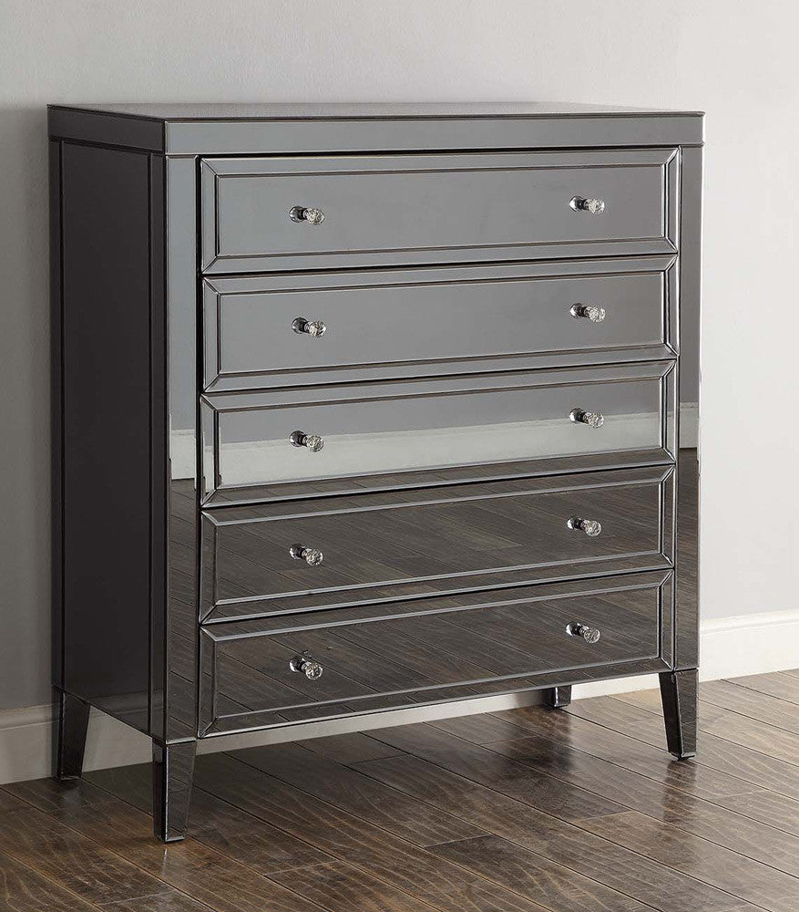 MAISON SMOKE Mirror 5 Drawer Tallboy