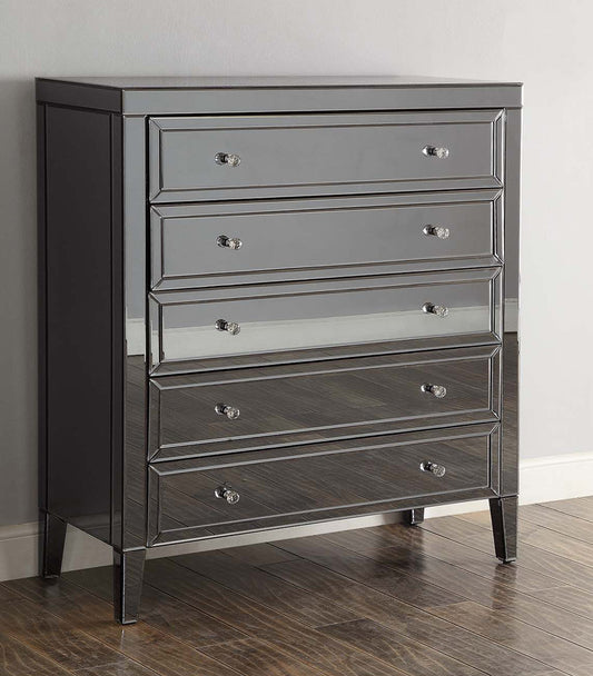 MAISON SMOKE Mirror 5 Drawer Tallboy