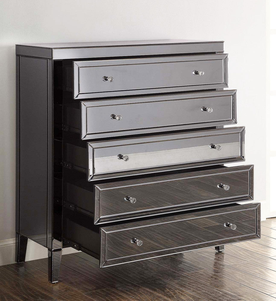 MAISON SMOKE Mirror 5 Drawer Tallboy