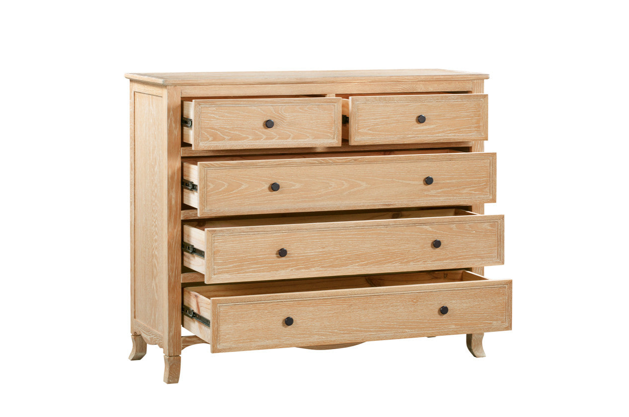 SIENA Tallboy 5 Drawers European Oak