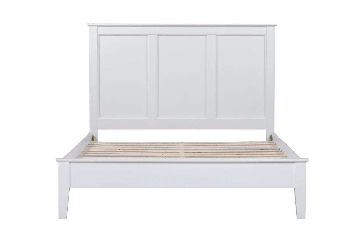 BYRON White King Bed Panel Headboard Pine Wood Low Foot End