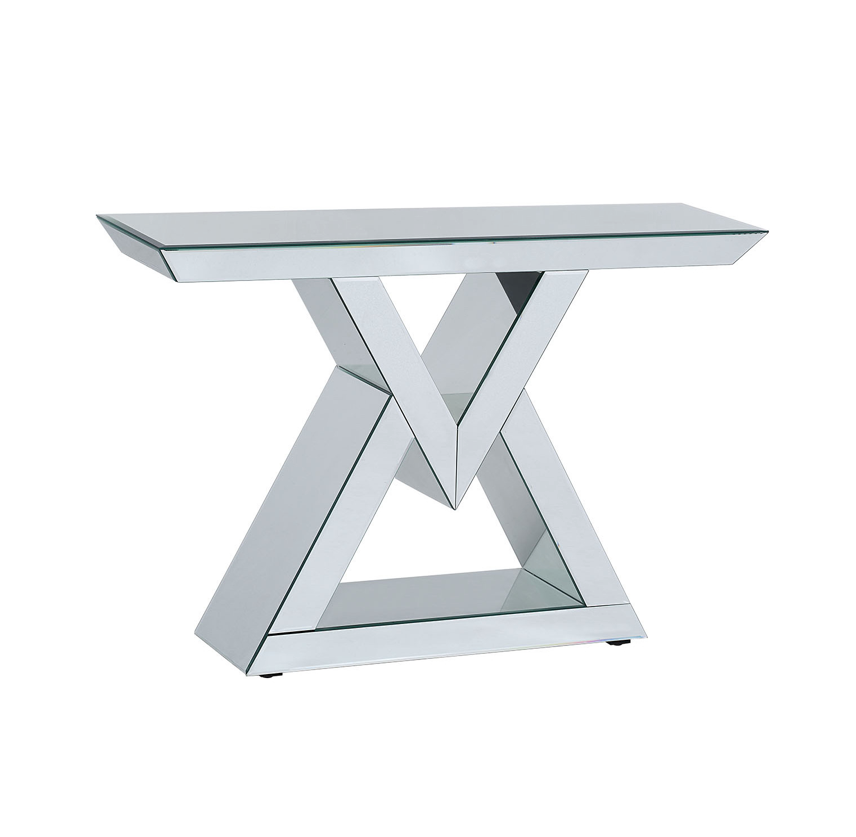 Valentina Mirrored Console Hallway Table Inverted V Shape Stand