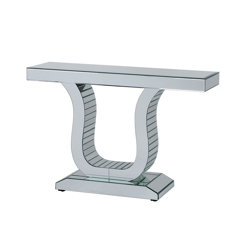 Clara Mirrored Console Hallway Table with U Shape Stand