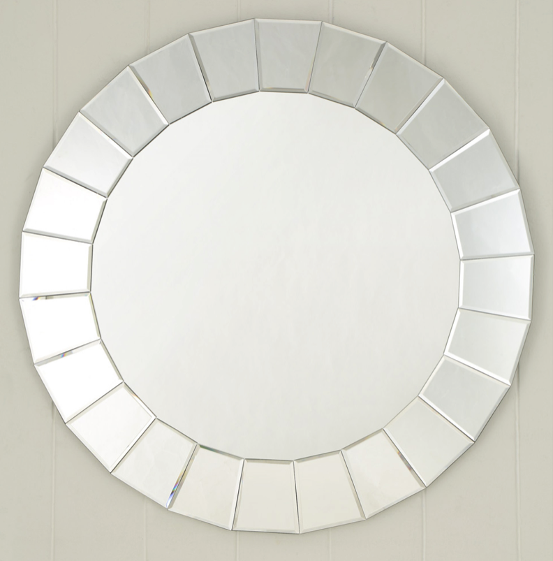 LEONIDAS Wall Mirror Round Shape with decorative edges 90cm Diameter