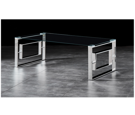 DALTON Coffee Table Stainless Steel and Tempered Glass