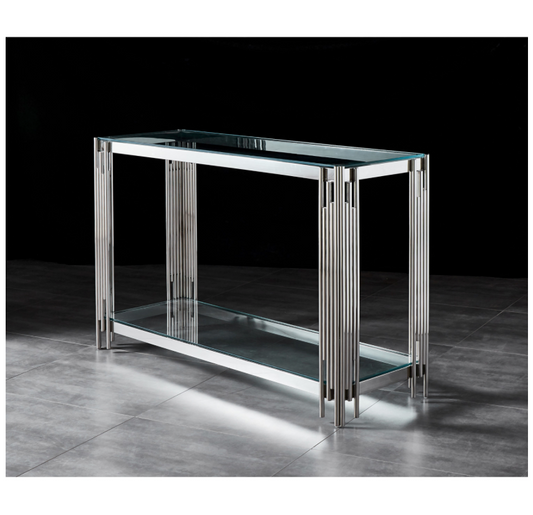 Zara Hallway Table Console Stainless Steel and Glass