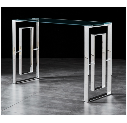 Dalton Hallway Table Console Stainless Steel and Glass