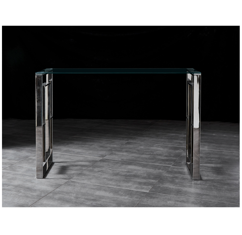 Dalton Hallway Table Console Stainless Steel and Glass